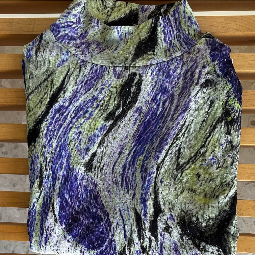 Topshop Abstract Print Long Sleeve Top | Size 4–6 |